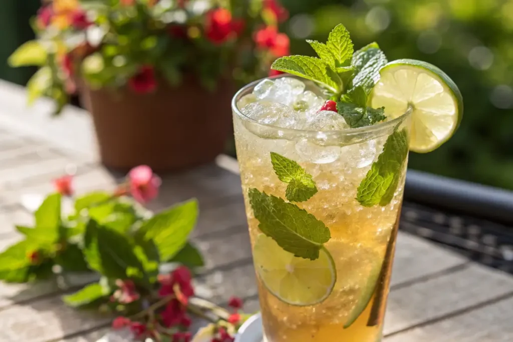 Ginger Beer Mocktail with Lime and Mint