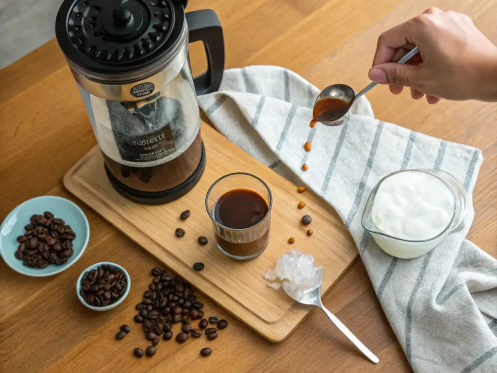 Step-by-step guide to making Starbucks iced coffee at home.