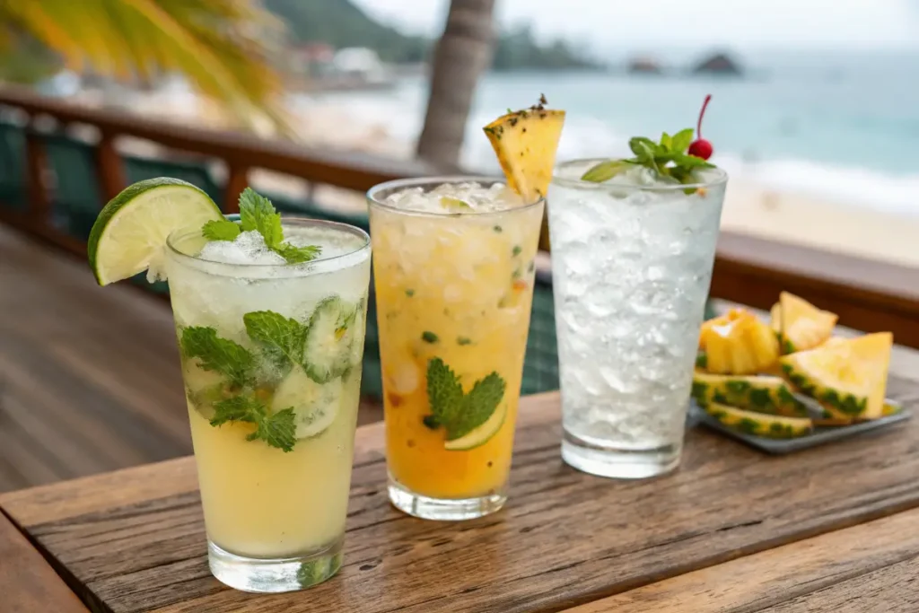 Different variations of Spicy Pineapple Mocktails
