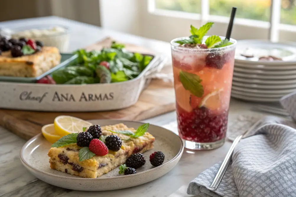 Blackberry Mojito Mocktail Served with Brunch