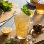 Refreshing Honey Mocktail in Tall Glass with Mint and Lemon