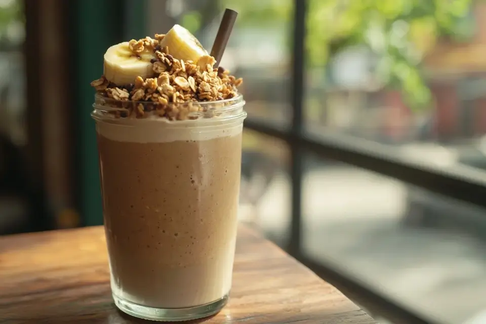 Red Bean Smoothie with Banana and Coconut Milk